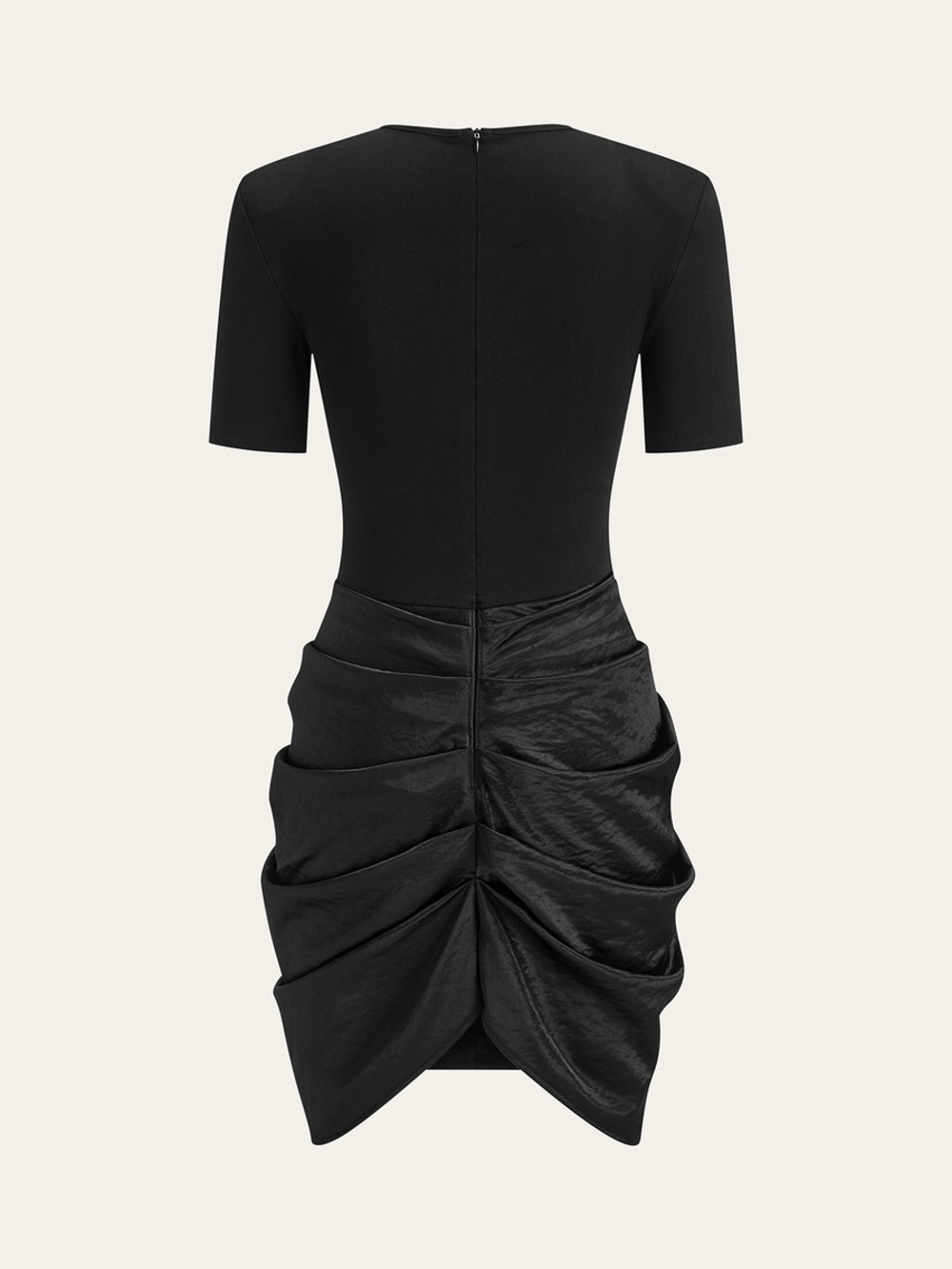 COMMENSE Short Sleeve Ruched Metal Buckle Dress - Picture 3 of 3
